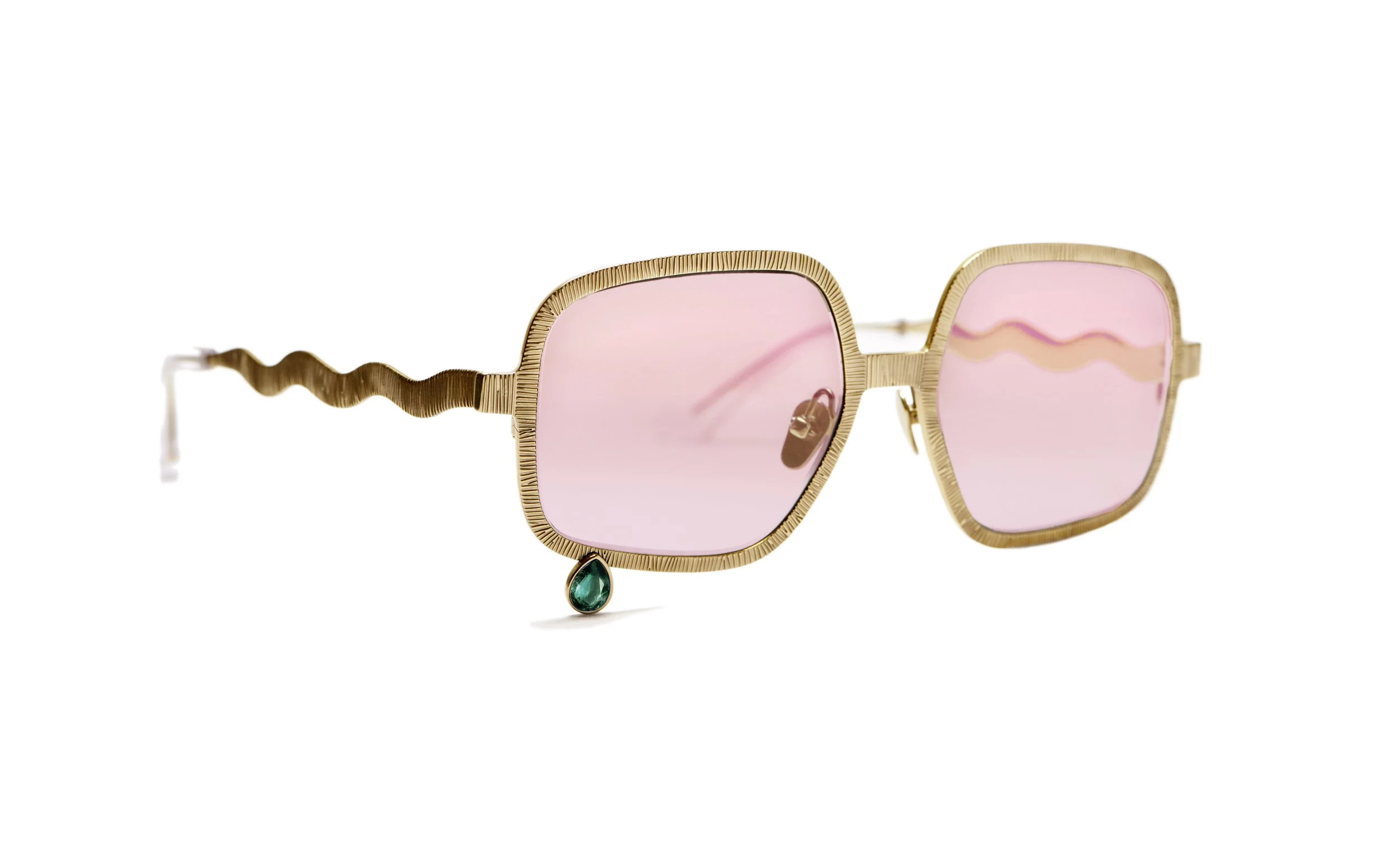 Philo Eyewear Lara Sunglasses in Rose Gold/Mirrored Purple 100% Aerocraft Elly 3 White Venom | Purple Mirror Lens  main image 3
