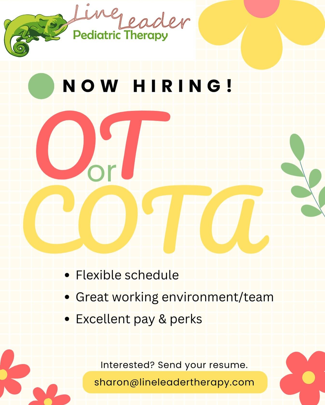 Exciting news! We&rsquo;re growing and looking forward to welcoming a talented OT or COTA to the Line Leader Pediatric Therapy team. If you&rsquo;re passionate about helping kids thrive, we&rsquo;d love to hear from you! 
#AustinOT #ATXOT #OTjobs #CO