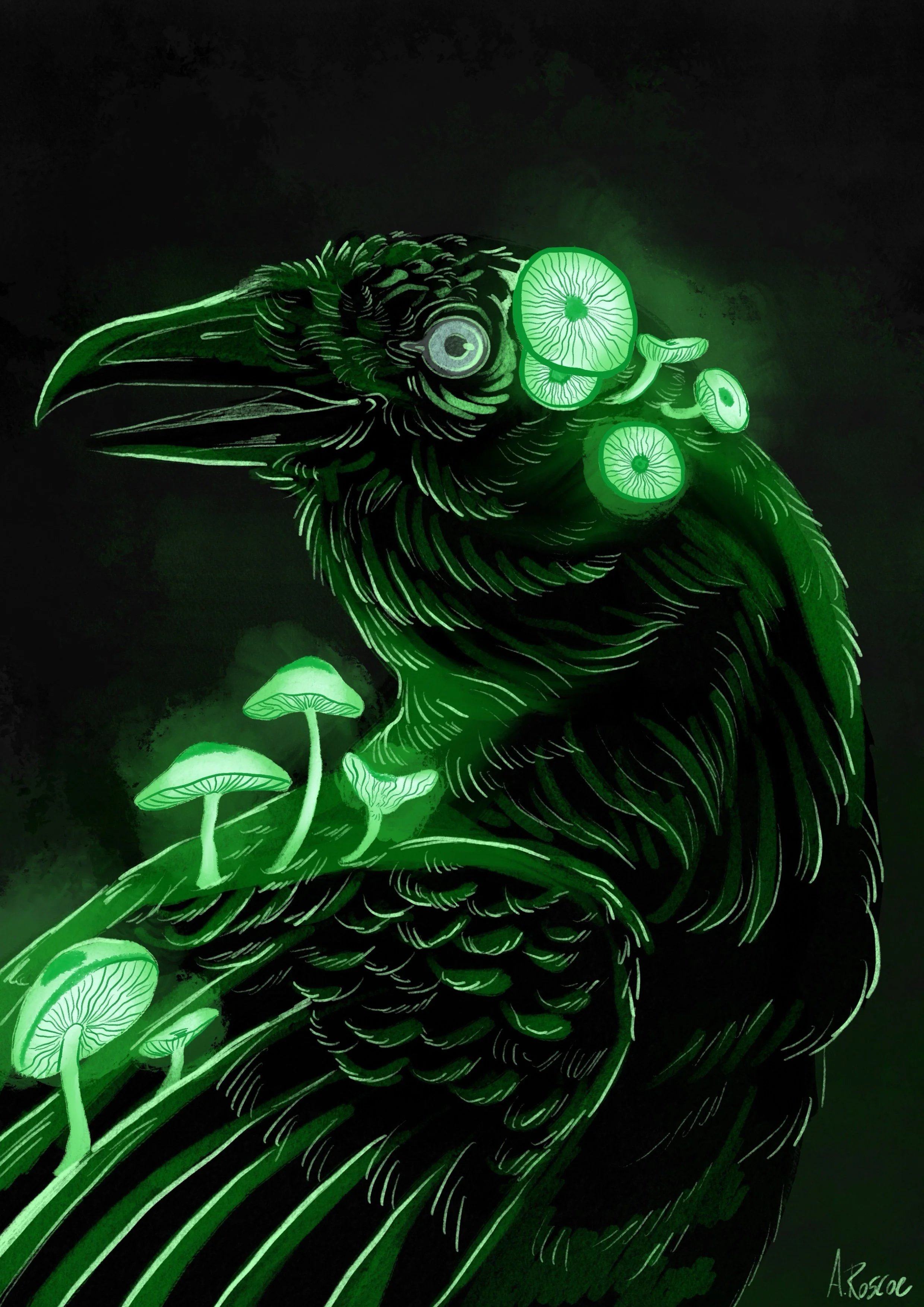 Print- Glowing Raven