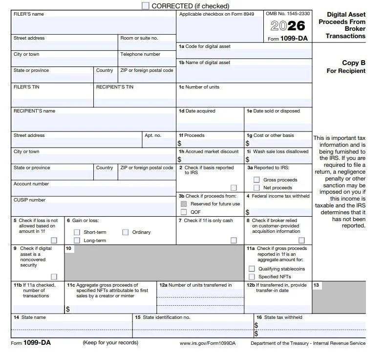 New Era of Digital Asset Tax Reporting (FORM 1099-DA)