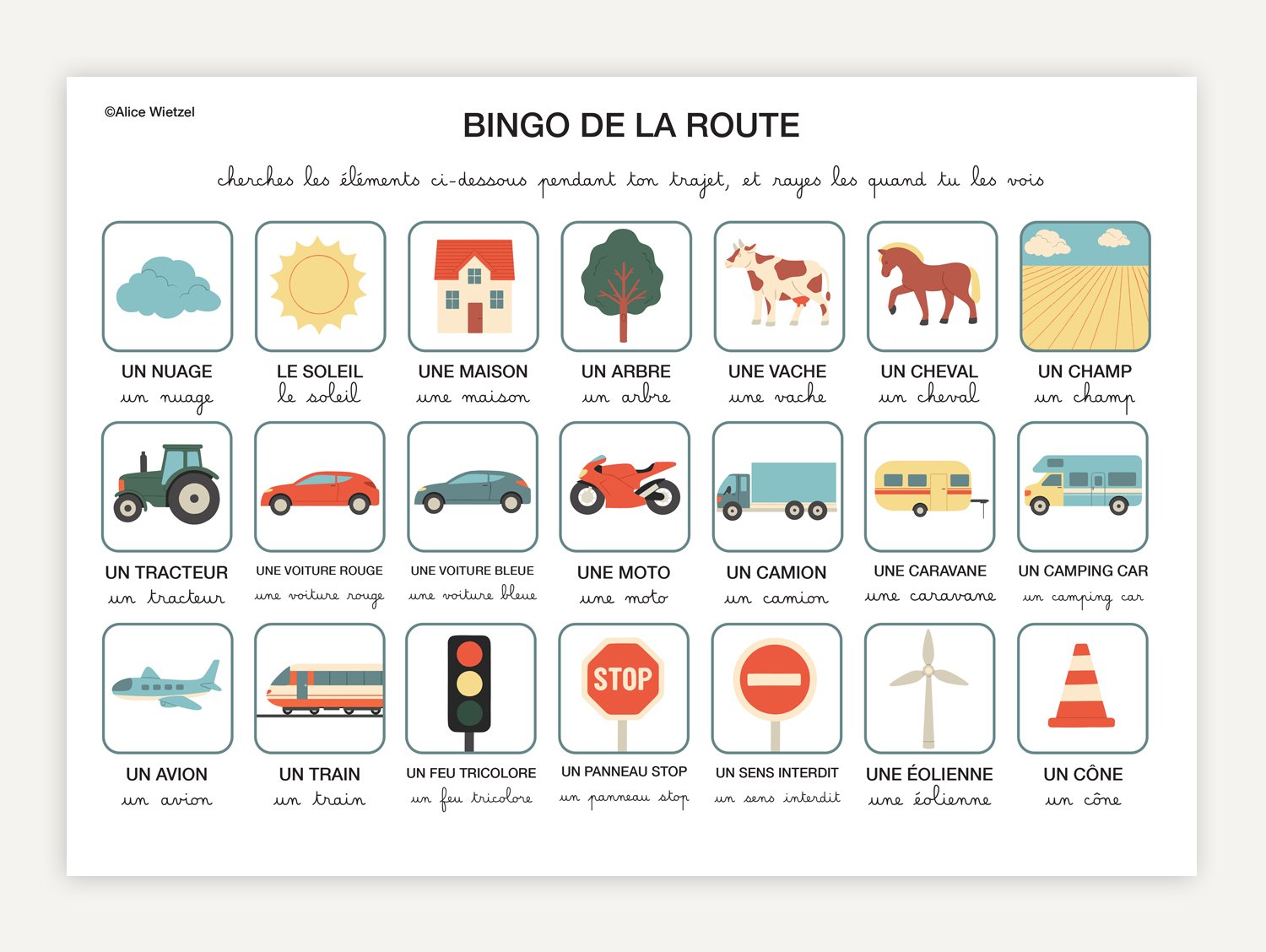 Free Game / Bingo de la route FR