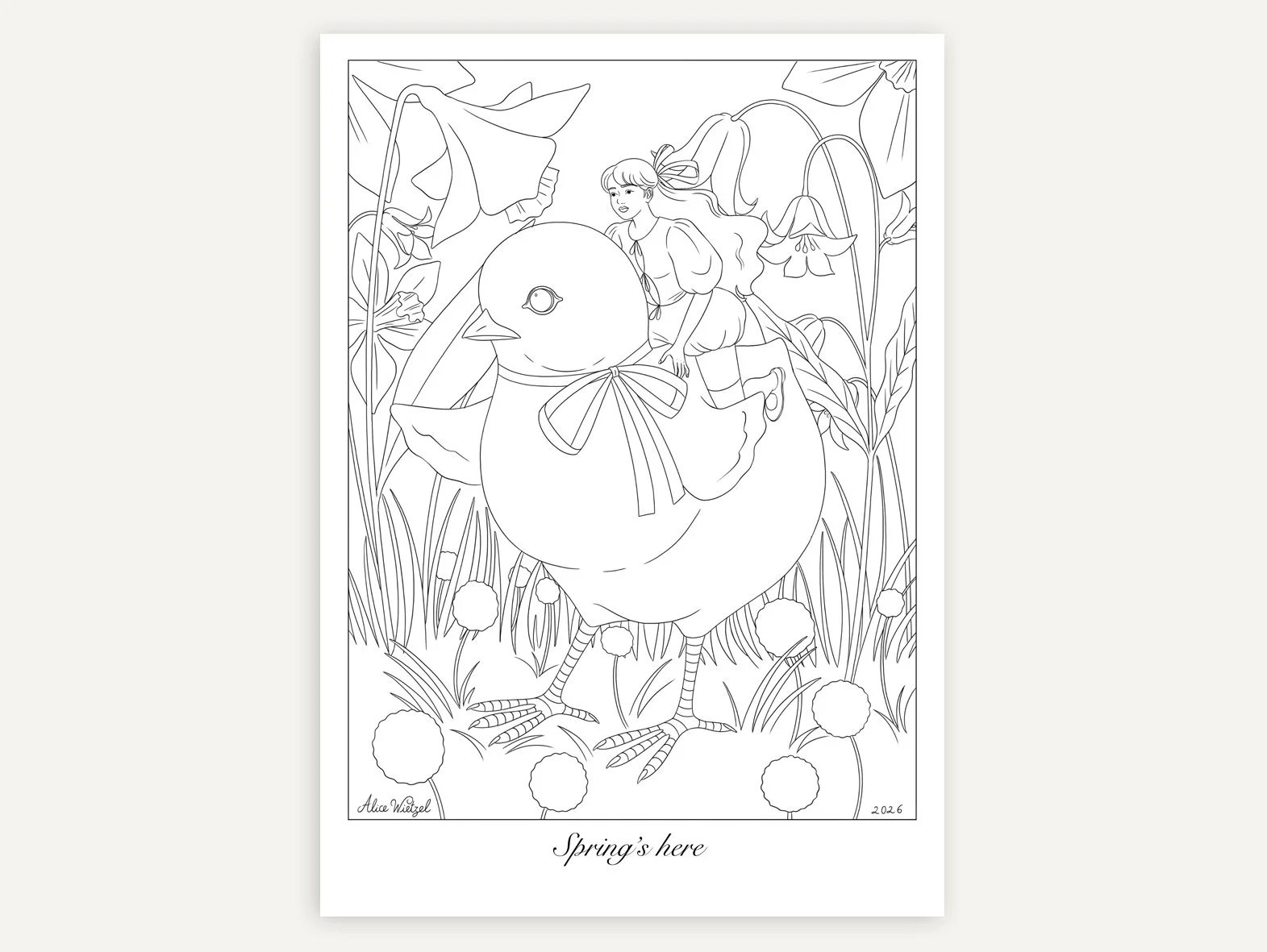 Free coloring page / Spring is here