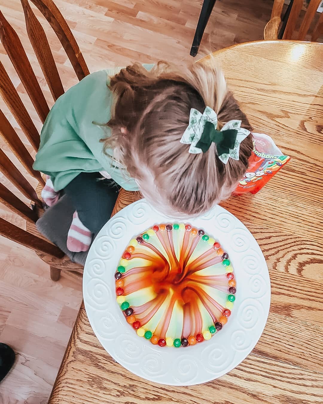 Fun little rainbow activity with Papa this morning to celebrate St. Patrick's Day! 🍀🌈