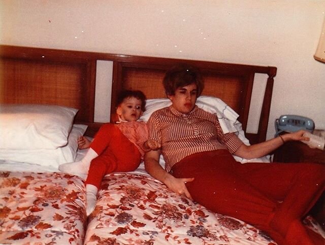 &ldquo;This is one of my favorite photos ever taken of me and my mom. I must be about three years old. I don't know if she dressed us similarly on purpose, or if it was a happy accident that day. But from dressing two daughters of my own for many yea