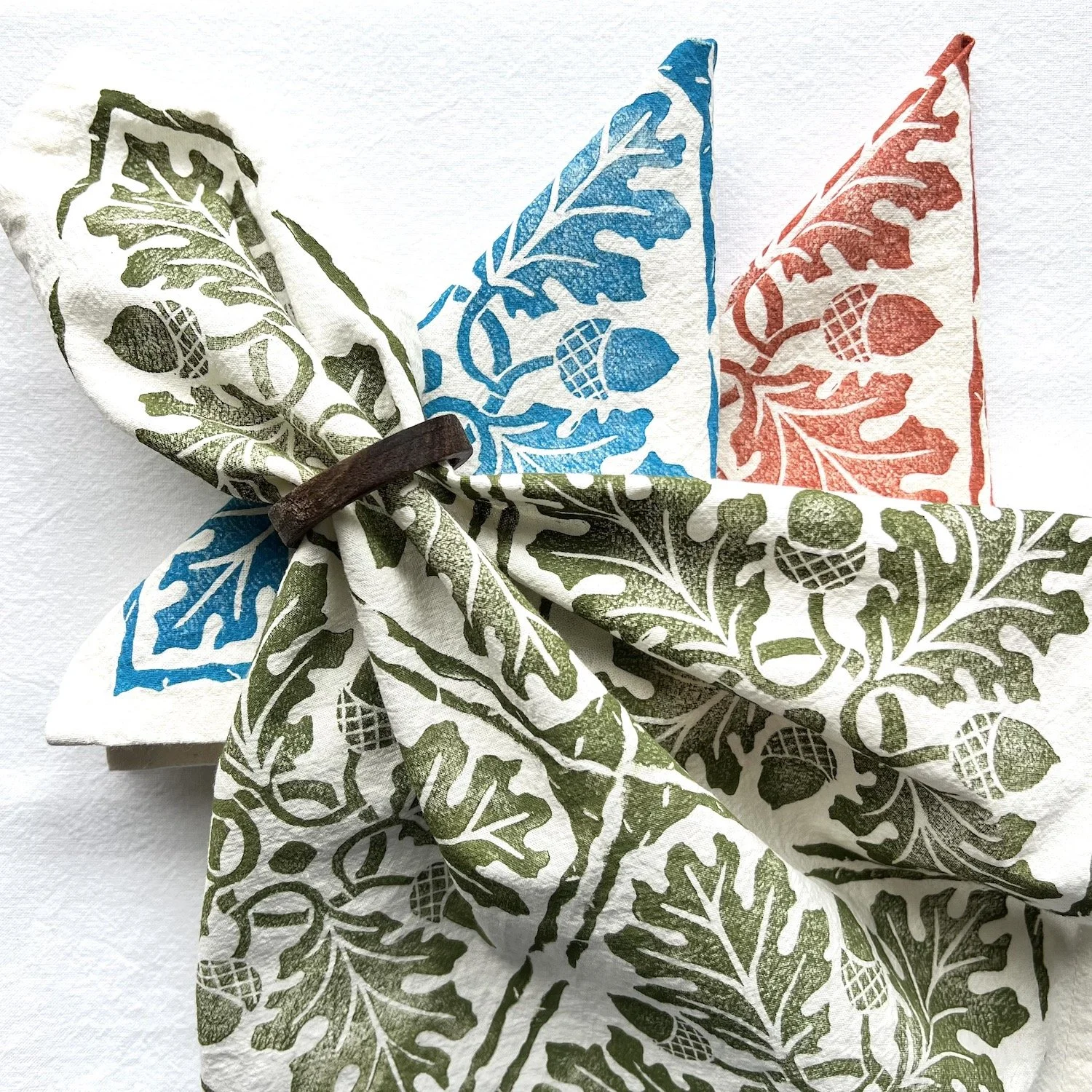 oak acorn cotton cloth napkins