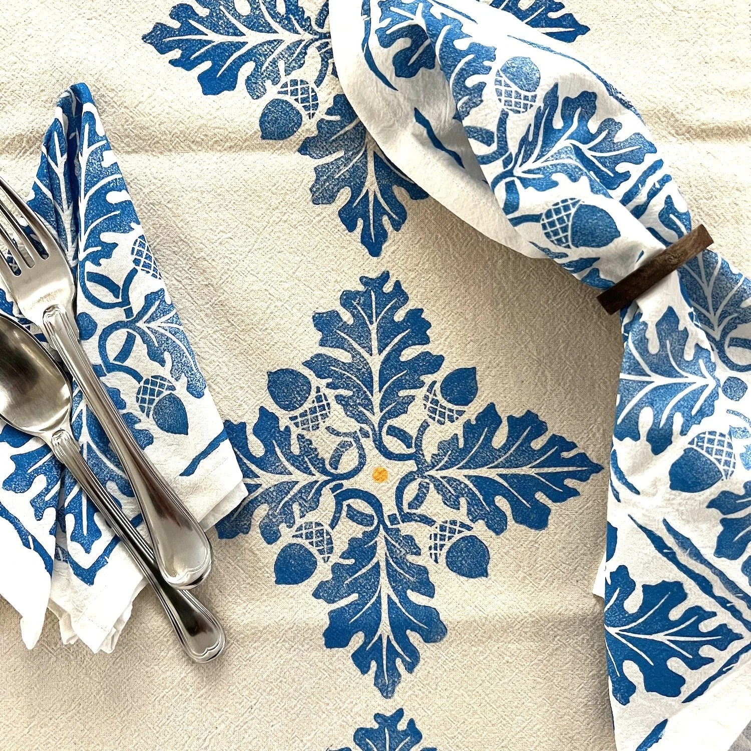 oak acorn cotton cloth napkins