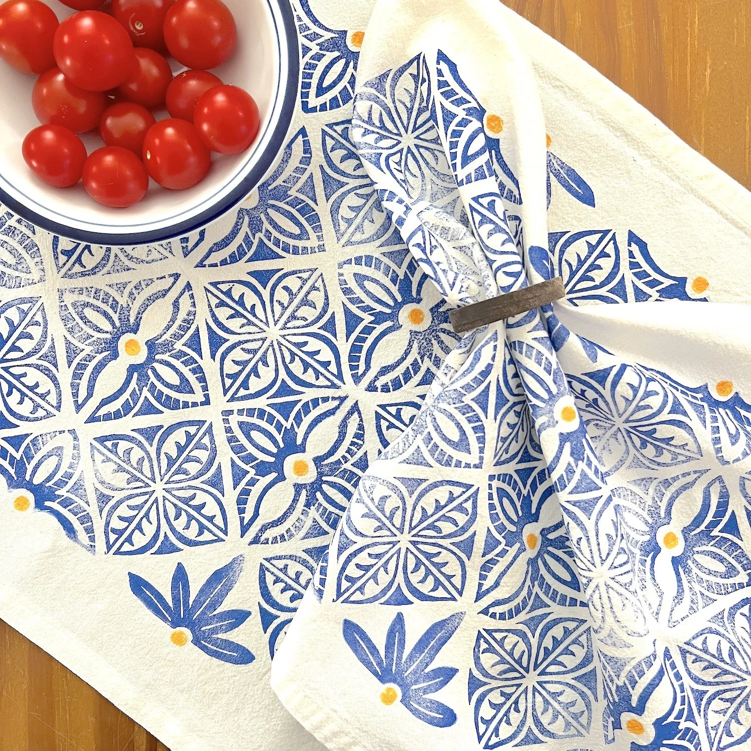 floral tile cotton cloth napkins