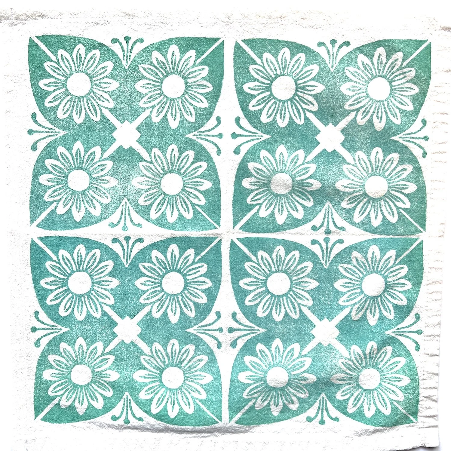 daisy tile cotton cloth napkins