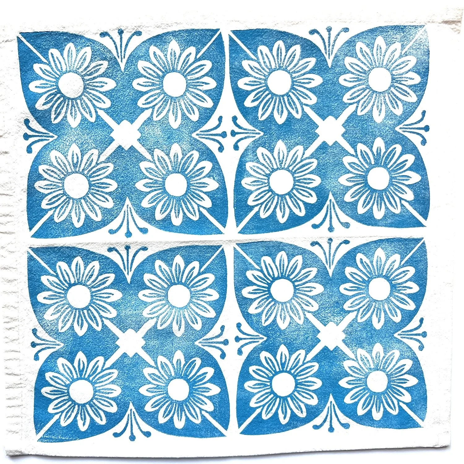 daisy tile cotton cloth napkins
