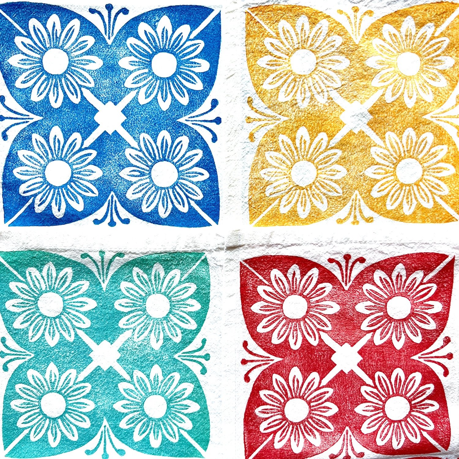 daisy tile cotton cloth napkins