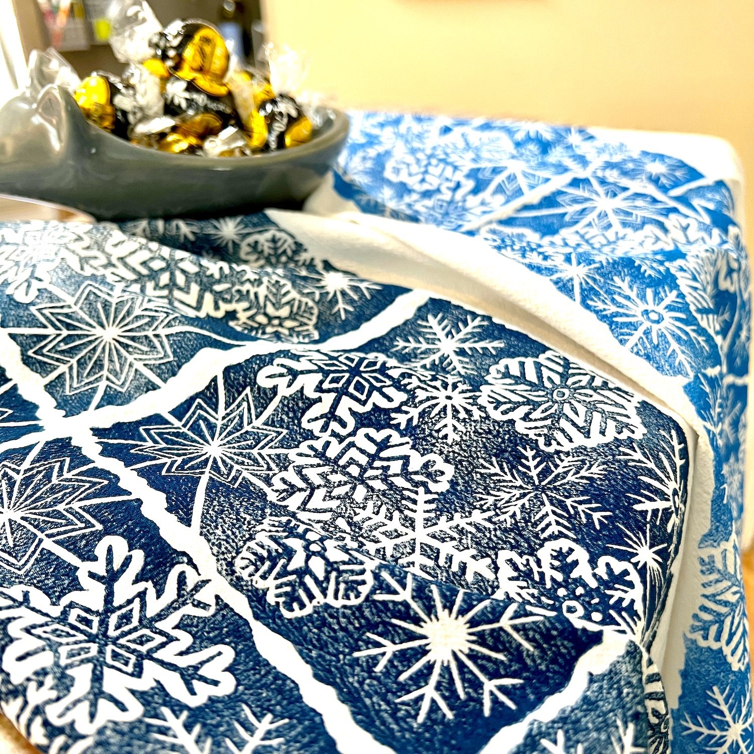 Snow-on-the-Window Tea Towel