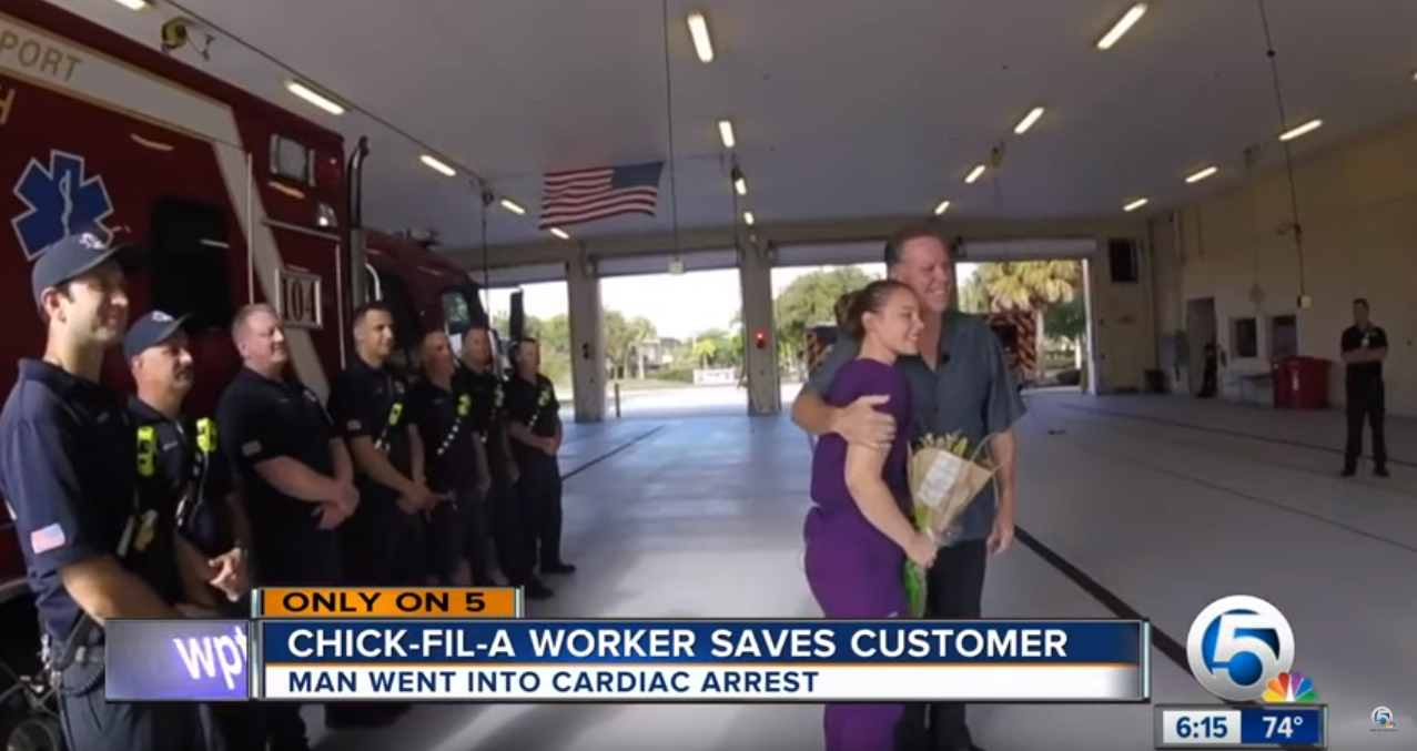 Boynton Beach Chick-fil-A worker reunites with man she saved