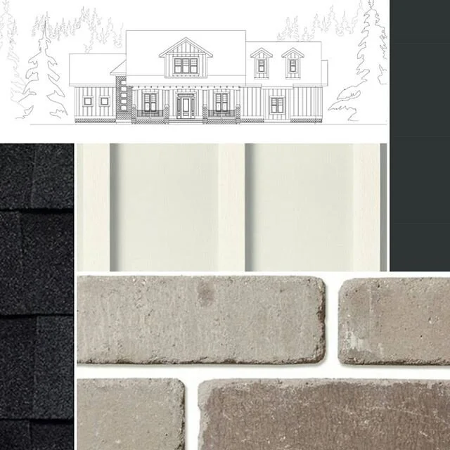 A little late Sunday material board collage  time! 
www.eimberdienresidentialdesigns.com 
#instahome #instaexterior #farmhousestyle #homedesignideas #homedesign #exteriordesign