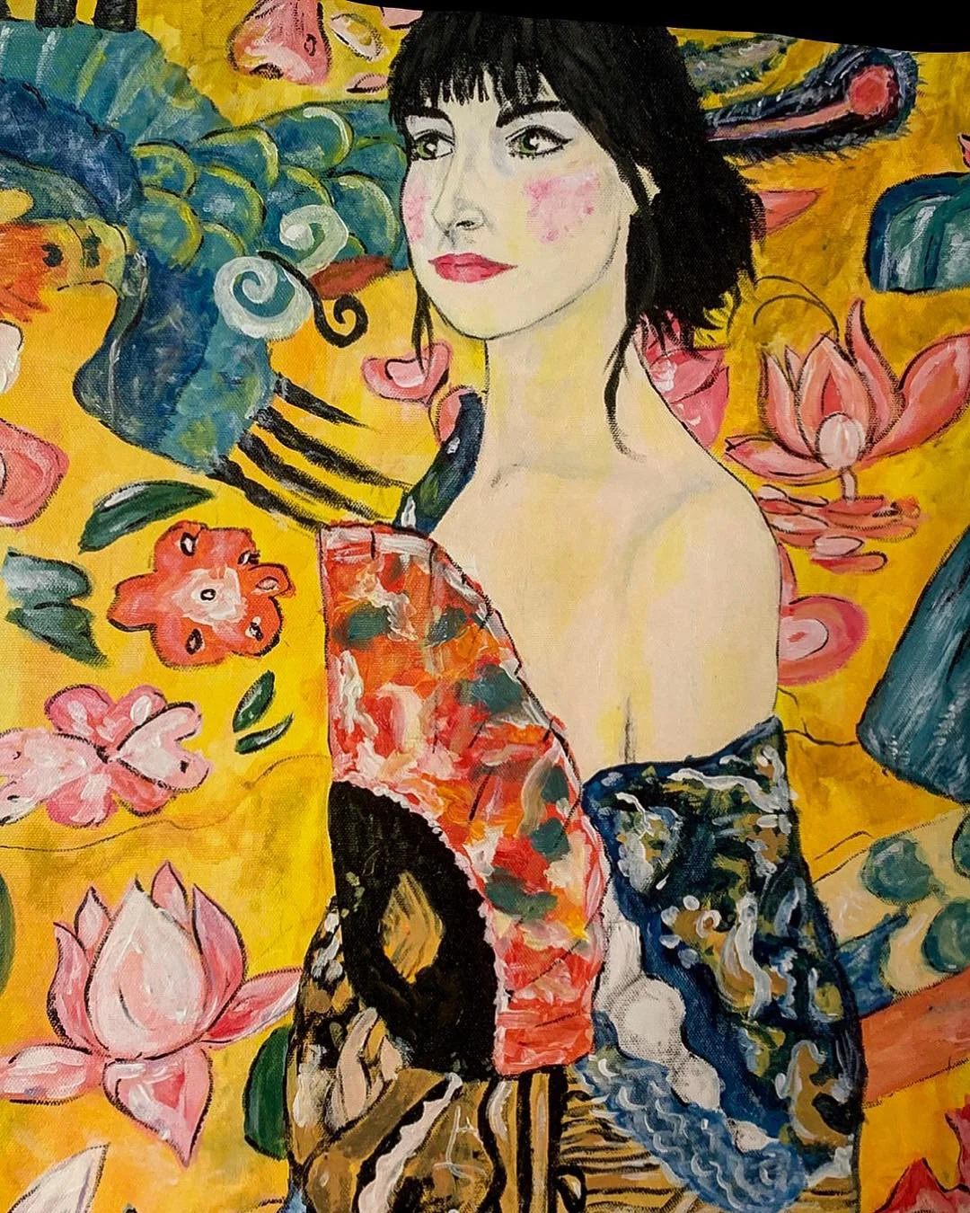 Riley in the style of Gustav Klimt