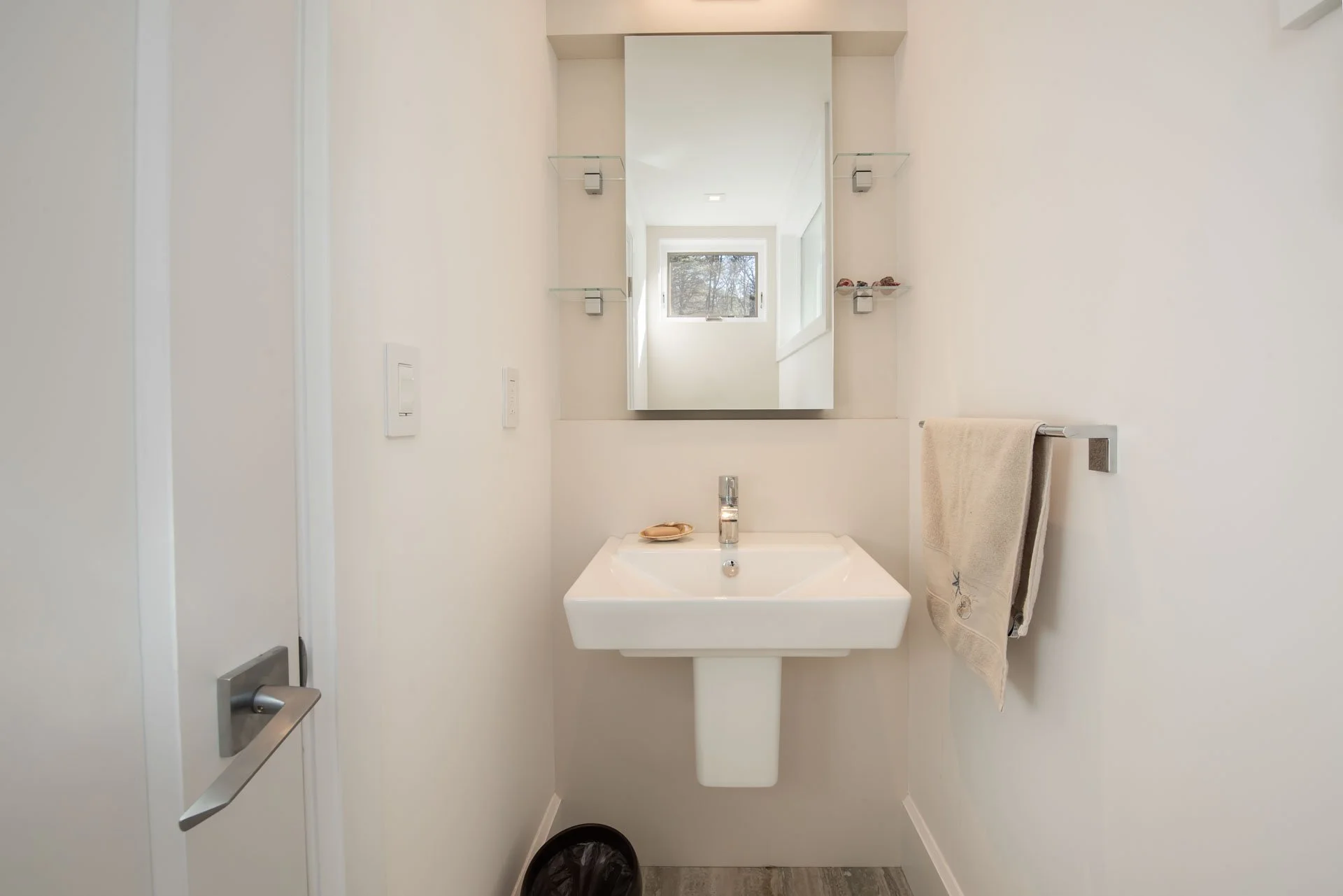 bathroom vanity in modern home designed by ernest schieferstein a hamptons architect