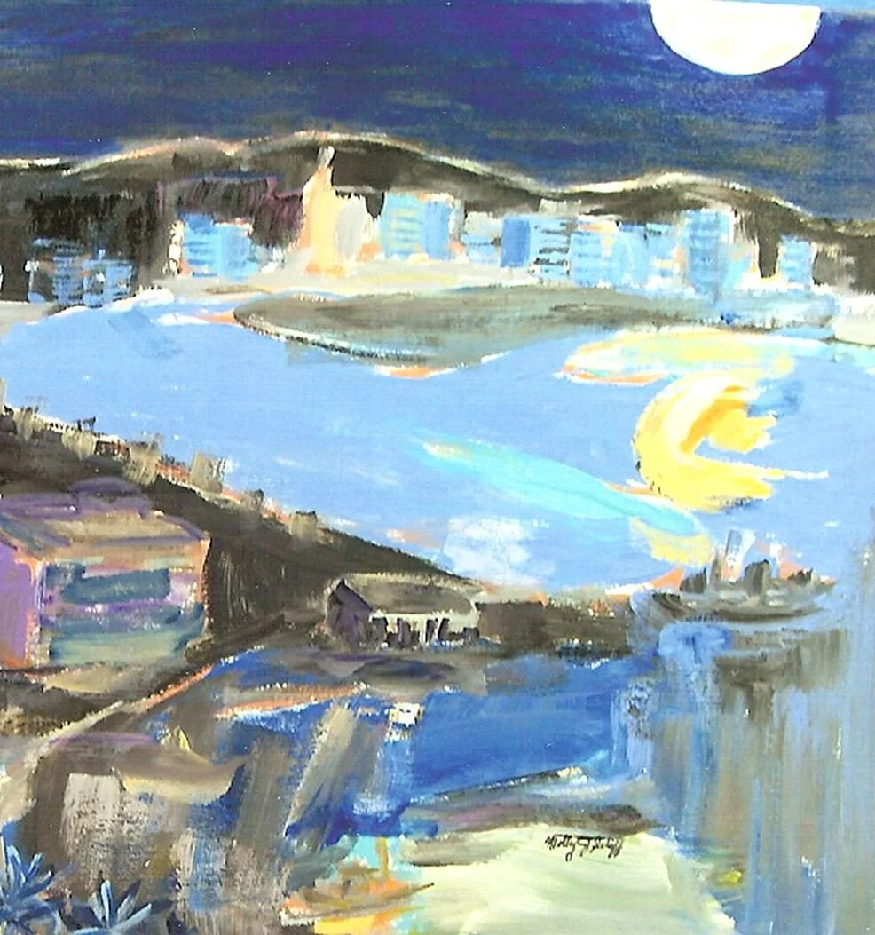 Acapulco Half Moon-Nite Scape,  Oil,  23 x 30.jpg