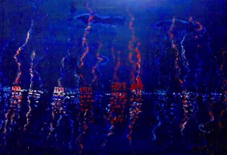 Nite Scape Inspirations-Dal Lake, Srinagar II,  Acrylic.jpg