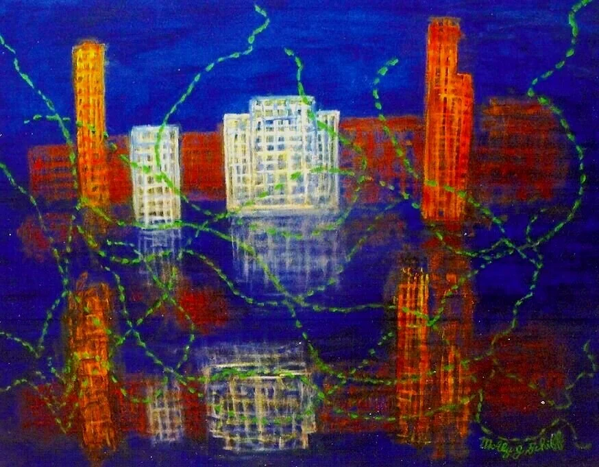 Pod Thai Nite Scape In Motion, Acrylic,  32 x 42.JPG