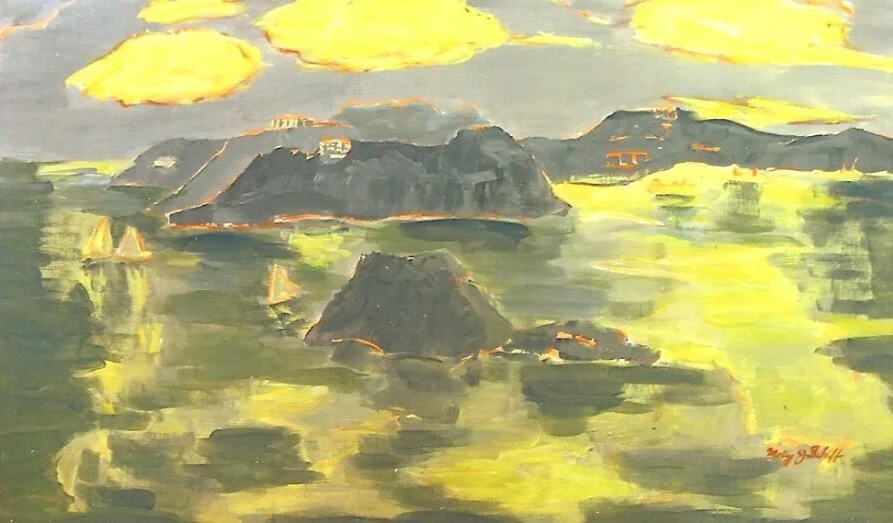Acapulco Yellow Clouds-Dusk Time , Oil , 22 x 36.jpg