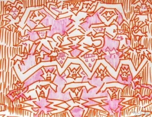 Study  III,   AncientChimu Inspirations, Ink Marker, 11x14.jpg