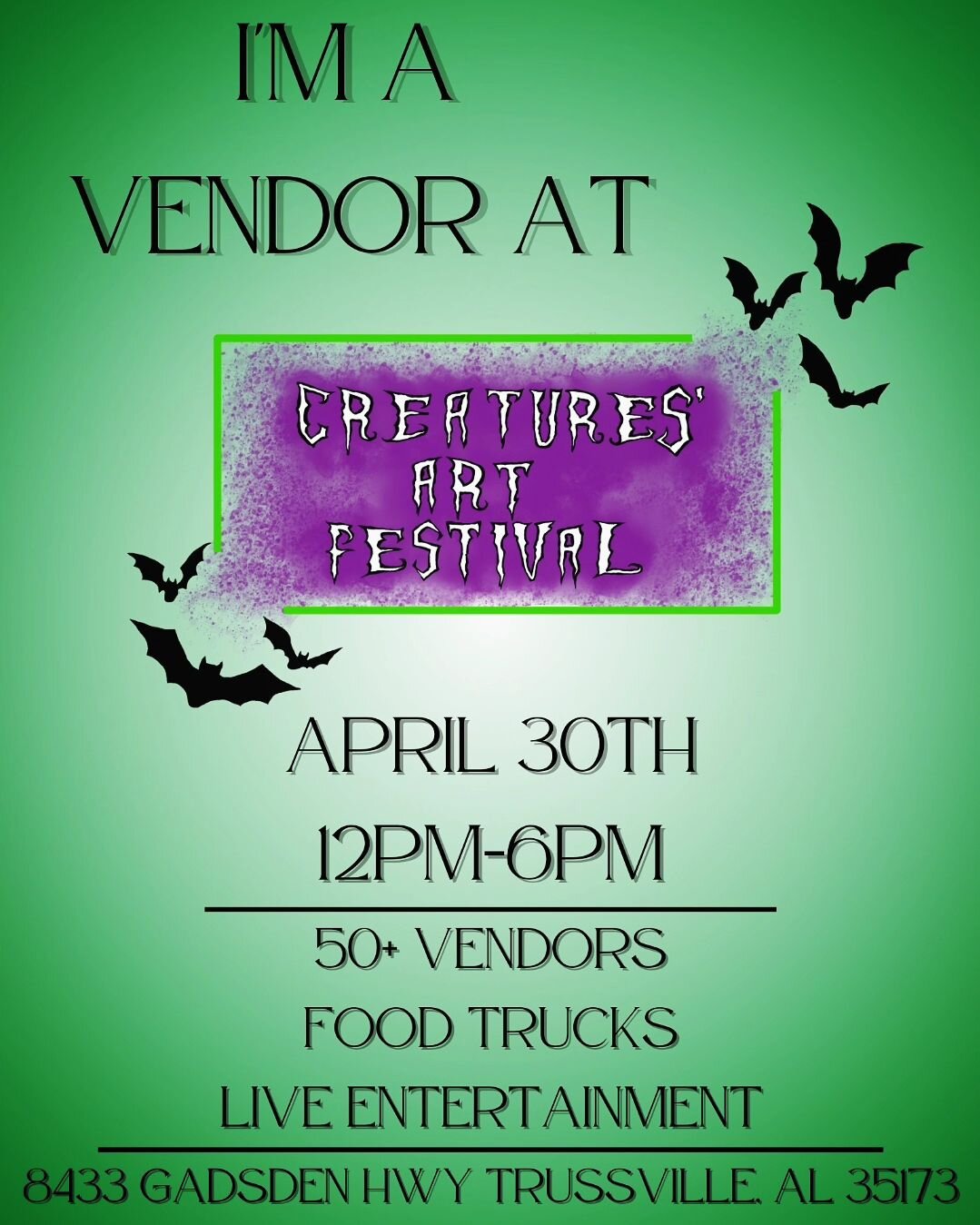 Sooo many amazing vendors, you're not going to want to miss it!!!! See you there 💜💀💜

#insanitariumhauntedattraction #insanitarium #thecelestialcaravan #handmade #artistmarket #artshow #buytheweirdstuff #buyweirdart #supportsmallbusiness #supportl