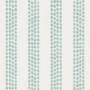 Pebble Stripe - Warm White & Harbor Green - Organic Dot Columns by Rocket & Indigo