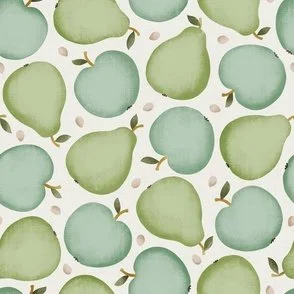 Orchard Fruit - Mint & Green - Apples & Pears Harvest by Rocket & Indigo