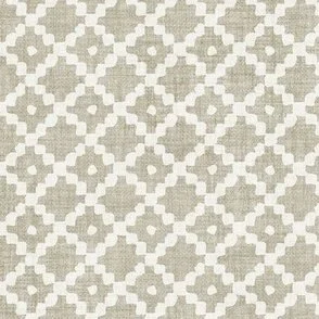 Pebble Lattice - Neutral Taupe & Warm White - Textured Coastal Trellis by Rocket & Indigo