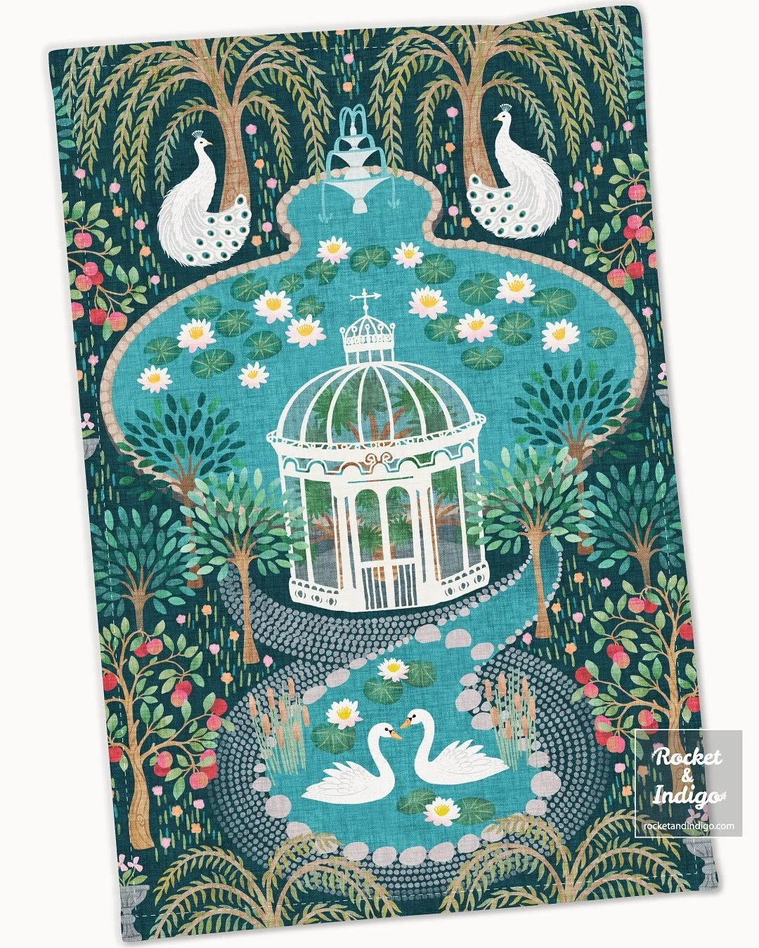 ✨ Dreamy tapestry-style garden ✨ A Victorian palm house, swans gliding across a waterlily lake, white peacocks beneath the willow, and an orchard inspired by my own apple tree that&rsquo;s fruiting right now 🍎

To bring this whimsical scene into you