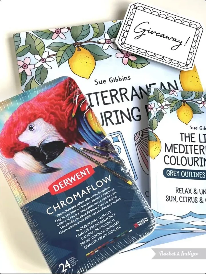 🎉 GIVEAWAY TIME! 🎉
To celebrate my new colouring book, I&rsquo;m giving away a creative bundle worth &pound;58, including:
📘 My full-size colouring book
📗 Pocket-sized edition
🖍 A 24-tin of Derwent Chromaflow pencils (so vibrant and buttery-smoo