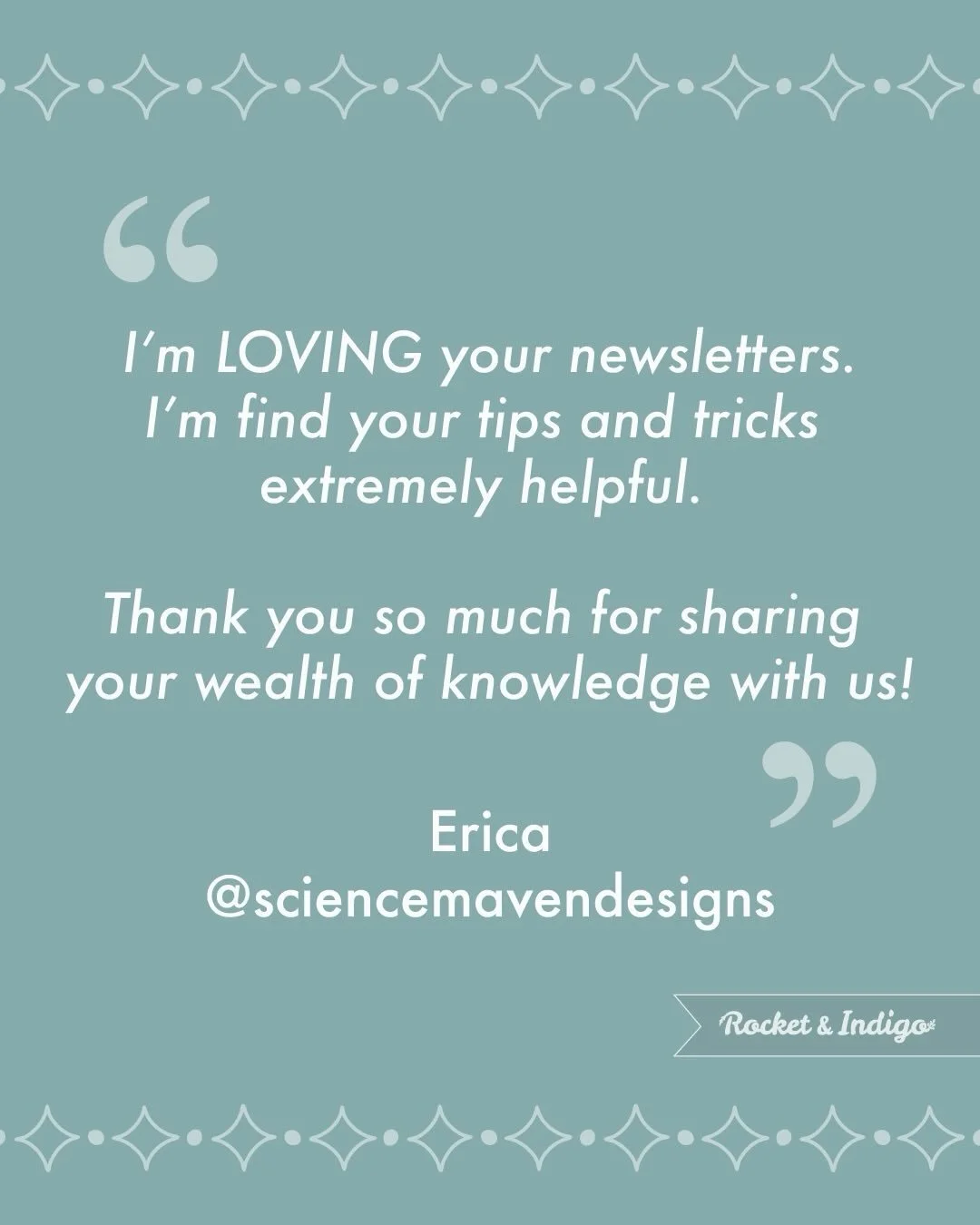 It honestly made my day to receive this lovely comment after my January newsletter 💛

Huge thanks to Erica @sciencemavendesigns for the positive vibes. If you love surface pattern design mixed with fascinating facts, her work is well worth a look.

