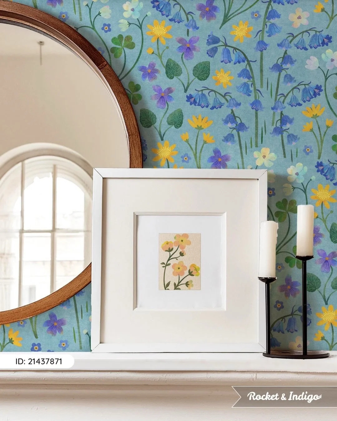 Meet Wildflower Woodland, a delicate mixture of bluebells, wood sorrel, sweet violets, lesser celandine, and tiny forget-me-nots.

I digitally layered my hand-painted collage papers into the petals to create that soft, storybook texture. Designed for