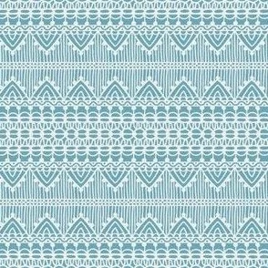 Lace Cottage Stripes on Cerulean Blue by Rocket & Indigo
