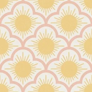 Hello Sunshine - Pastel Yellow & Peach - Morning Sun Scallops by Rocket & Indigo