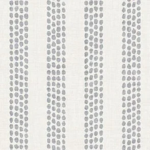 Pebble Stripe - Warm White & Mist Gray - Organic Dot Columns by Rocket & Indigo