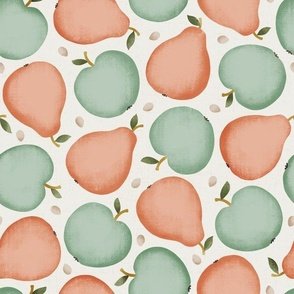 Orchard Fruit - Mint & Peach - Apples & Pears Harvest by Rocket & Indigo