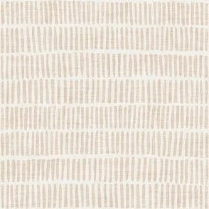 Freehand Marks - Beach Beige - Hand-Drawn Line Organic Stripes by Rocket & Indigo