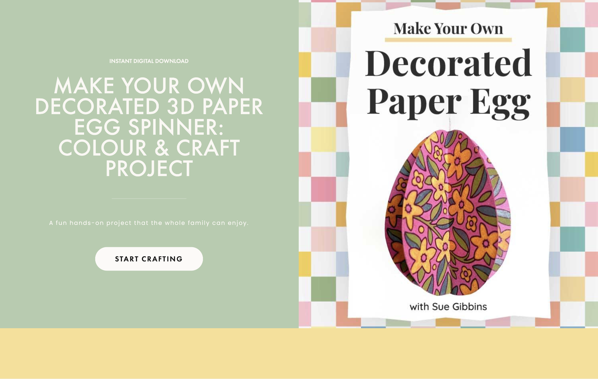 Make Your Own Decorated 3D Paper Egg with Sue Gibbins (cover of PDF digital download craft project)