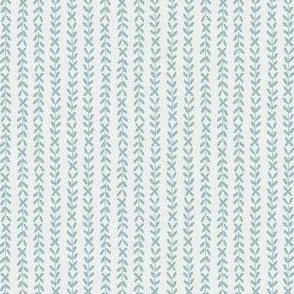 Saltgrass Organic Stripe - White & Porcelain Blue by Rocket & Indigo