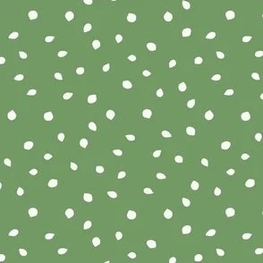 Seed Scatter - Meadow Green & White - Botanical Organic Dots Pattern by Rocket & Indigo