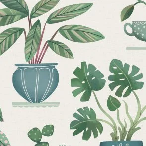 Plant Shelves - Cream & Green - Biophilic Indoor Houseplant Garden by Rocket & Indigo