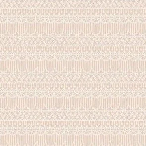 Lace Scallop Stripes on Pastel Peach by Rocket & Indigo