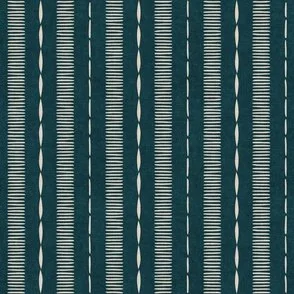 Stacked Stripes - Teal Green and Sand Beige by Rocket & Indigo