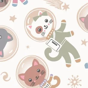 Catronauts - Multi & White - Pet Cats in Space - Kitten Astronauts by Rocket & Indigo