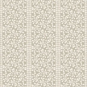 Block Print Branch Stripe - Mossy Pebble Botanical Vine by Rocket & Indigo