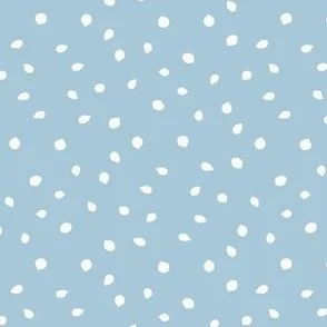 Seed Scatter - Sky Blue & White - Botanical Organic Dots Pattern by Rocket & Indigo