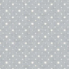 Stargazer - Silver Blue-Gray & Cream White Celestial Star Grid by Rocket & Indigo