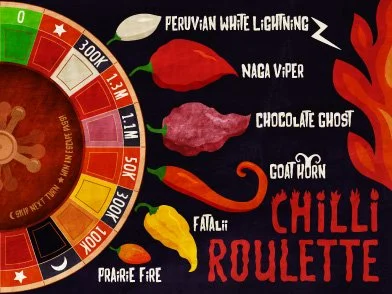 Hot Chilli Roulette (part 2) Illustration by Rocket & Indigo - Dare to Play with Extreme Spice & Fire!