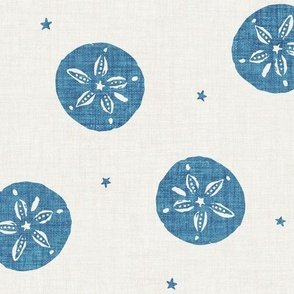 Sand Dollars - Sea Blue & Warm White - Coastal Sea Urchin Shells by Rocket & Indigo