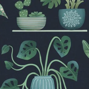 Plant Shelves - Midnight & Green - Biophilic Indoor Houseplant Garden by Rocket & Indigo